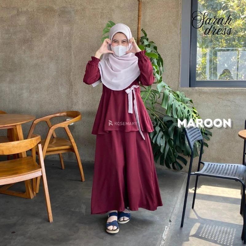 Gamis maroon muslimah
